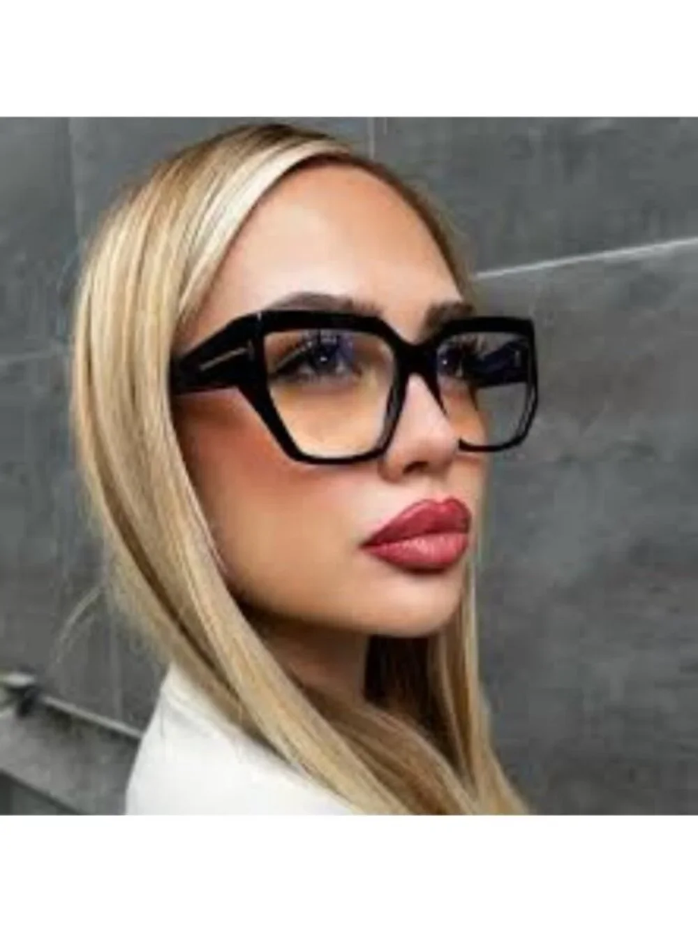 Tom Ford FT5951-B 001 Square Eyeglasses 54mm - Shiny Black/Blue Light block